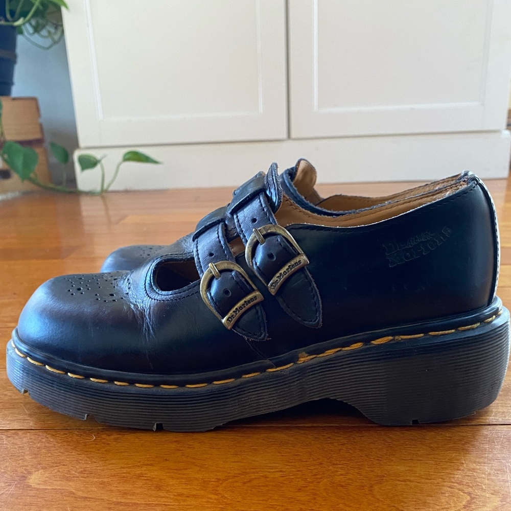 Rare made in England Dr. Martens Mary Janes. Dark Navy. Size 9 US.
